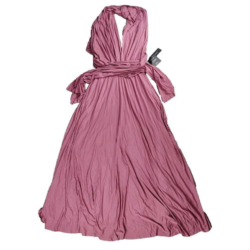 Lulus Tricks of the Trade Convertible Wrap Maxi Dress Rusty Rose‎ Small NEW